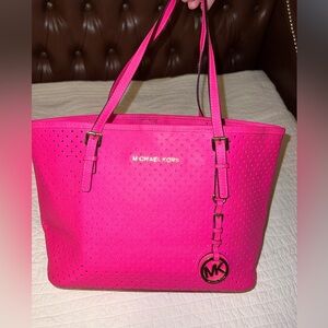 Michael Kors Vibrant Pink Perforated Tote